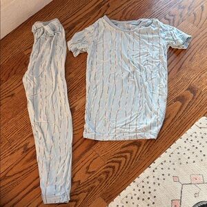 Sky Blue Striped Kids Pajama Set